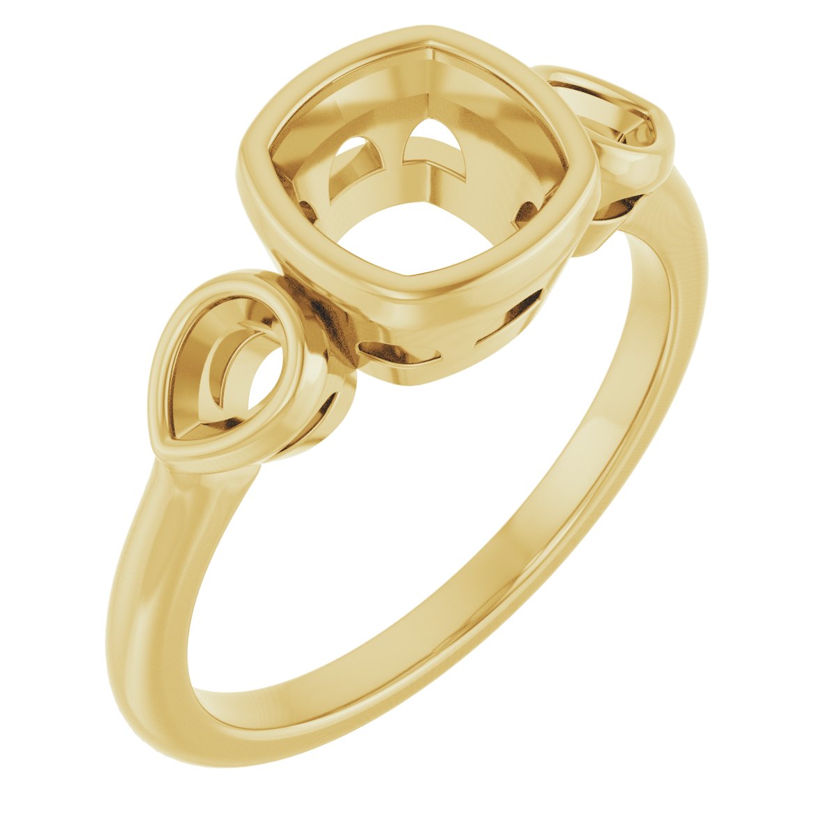 Bezel-Set Three-Stone Engagement Ring