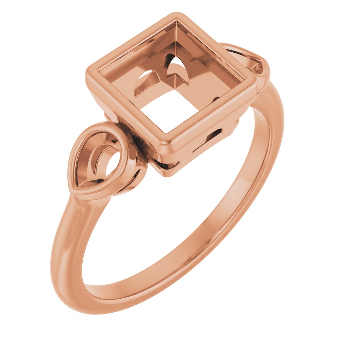 Bezel-Set Three-Stone Engagement Ring