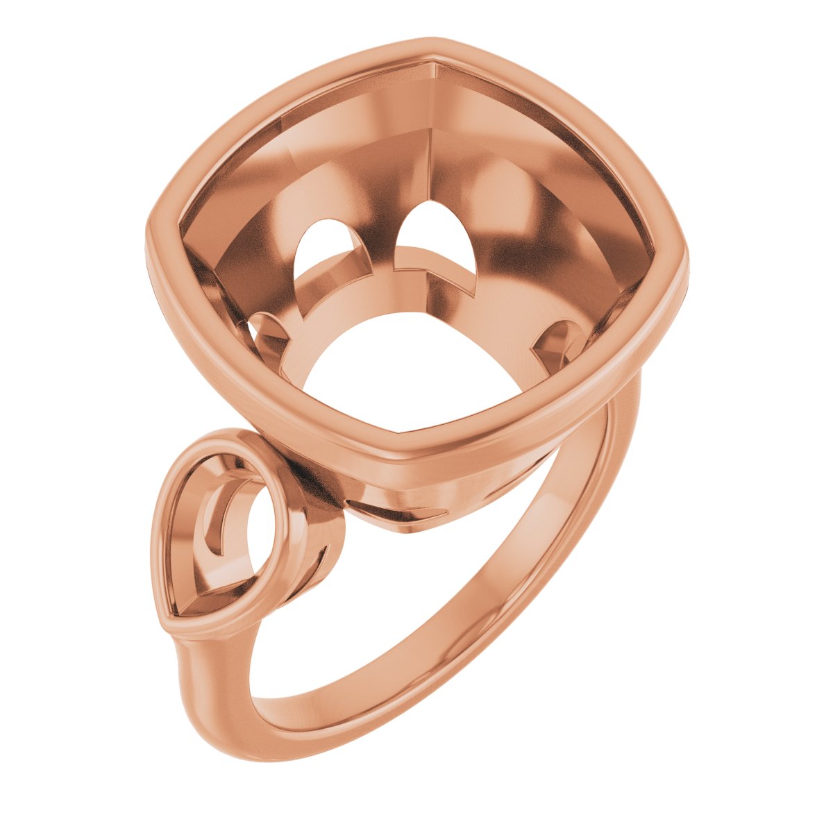 Bezel-Set Three-Stone Engagement Ring