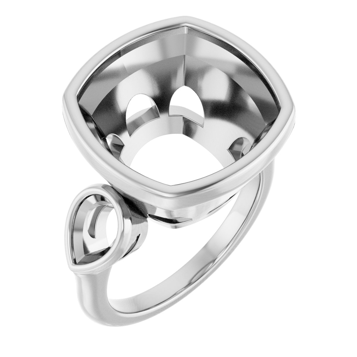 Bezel-Set Three-Stone Engagement Ring