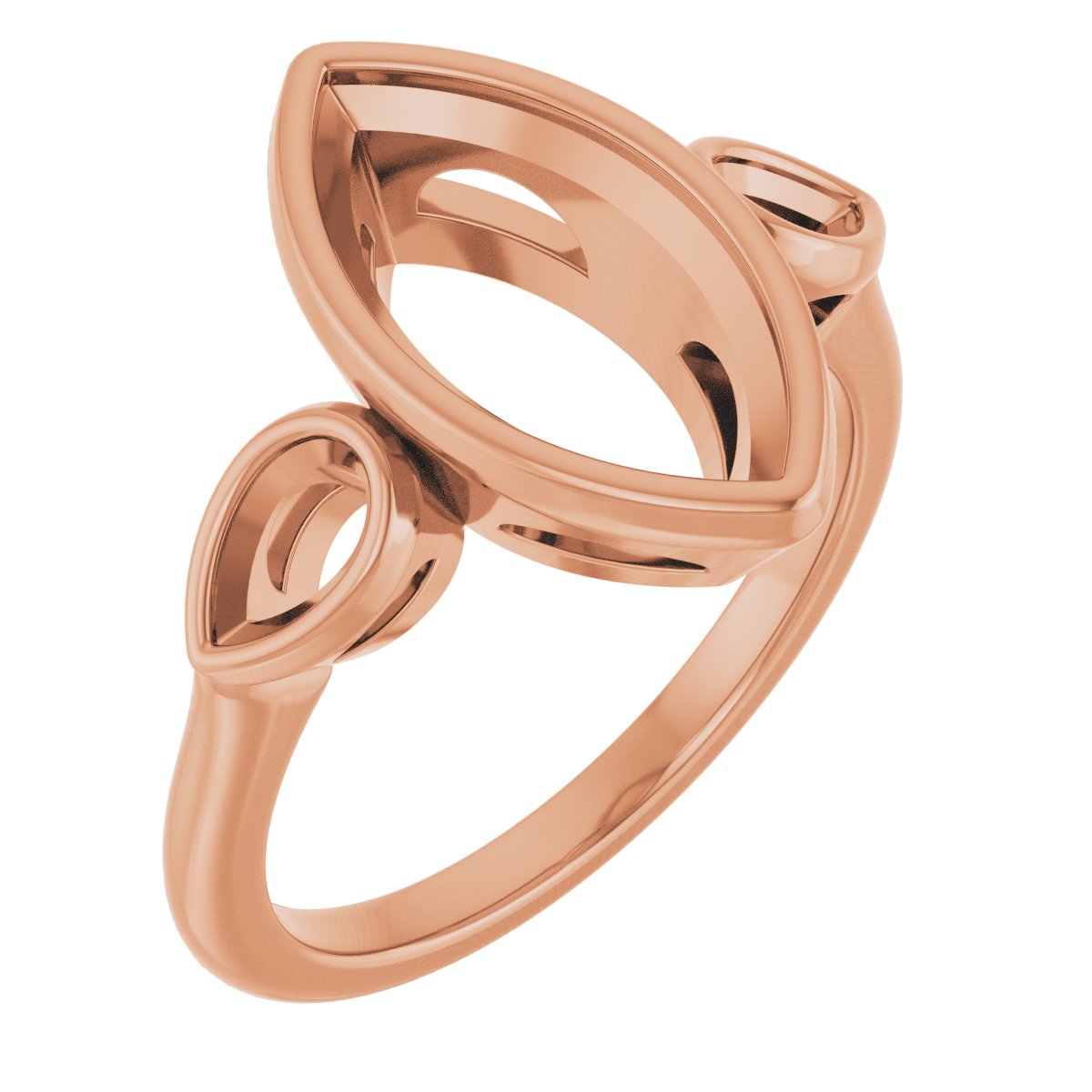 Bezel-Set Three-Stone Engagement Ring