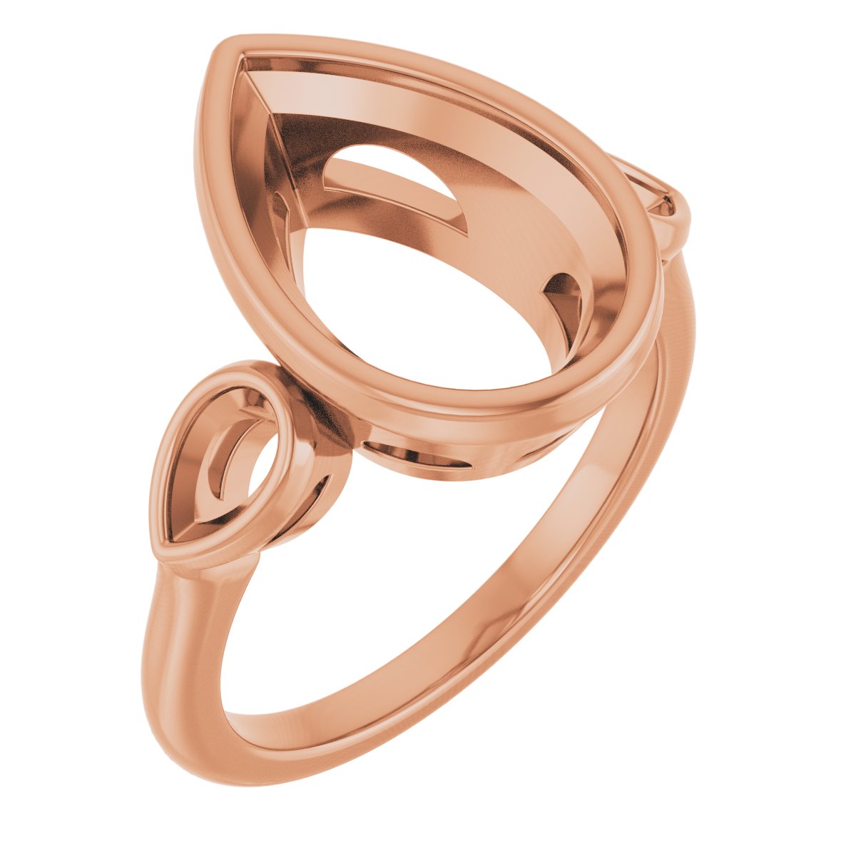 Bezel-Set Three-Stone Engagement Ring