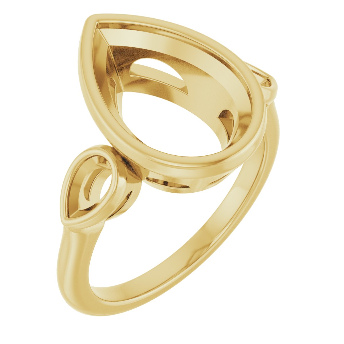 Bezel-Set Three-Stone Engagement Ring