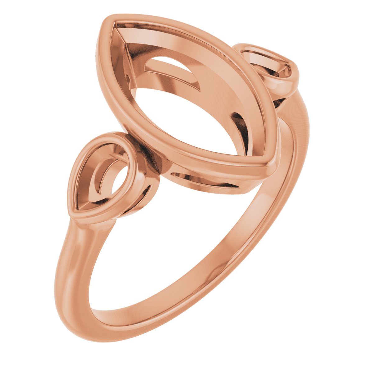 Bezel-Set Three-Stone Engagement Ring