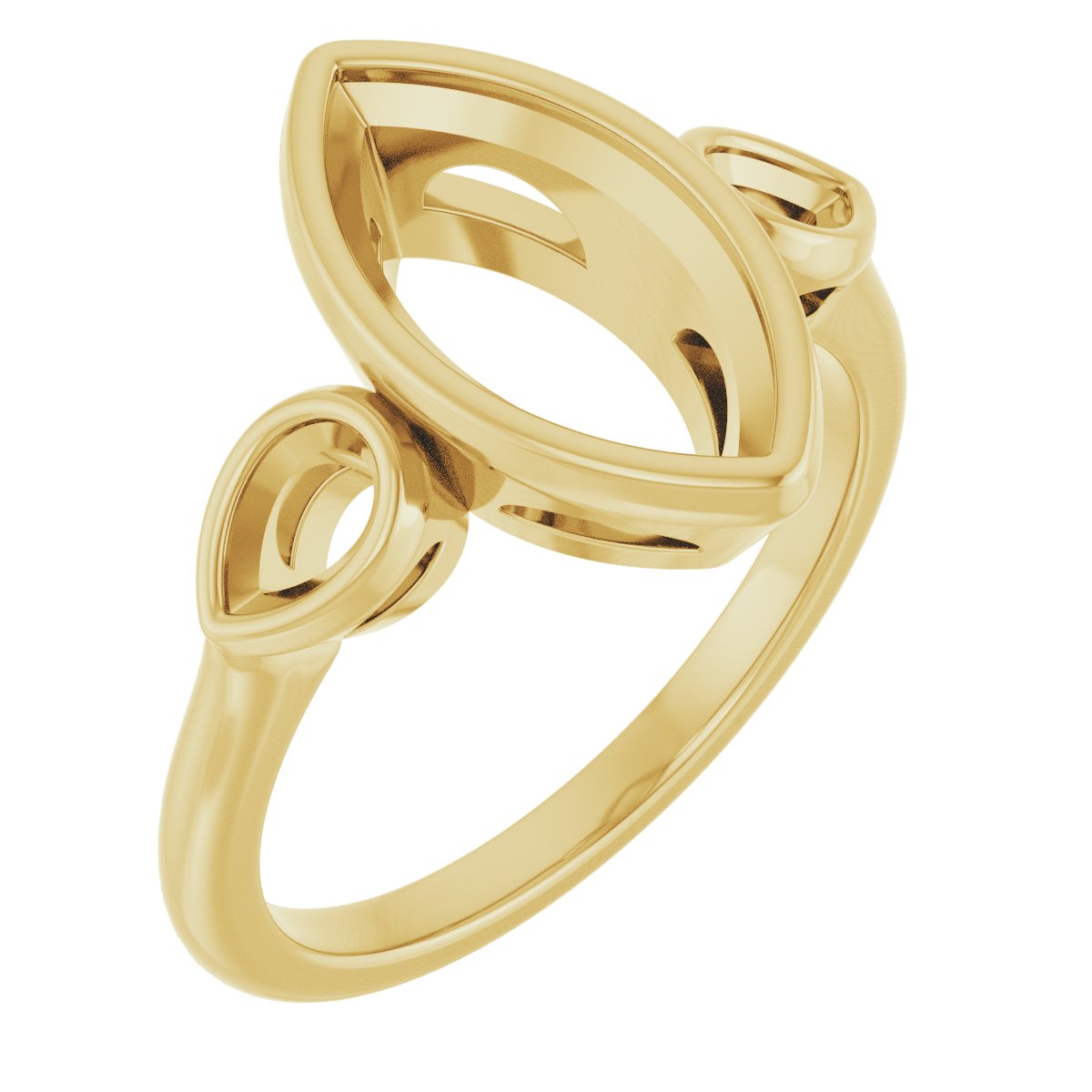Bezel-Set Three-Stone Engagement Ring