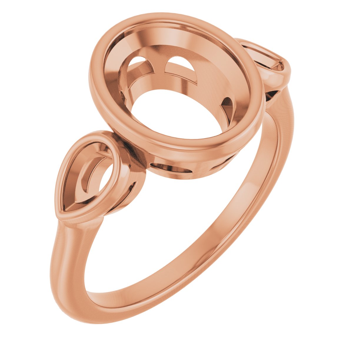 Bezel-Set Three-Stone Engagement Ring