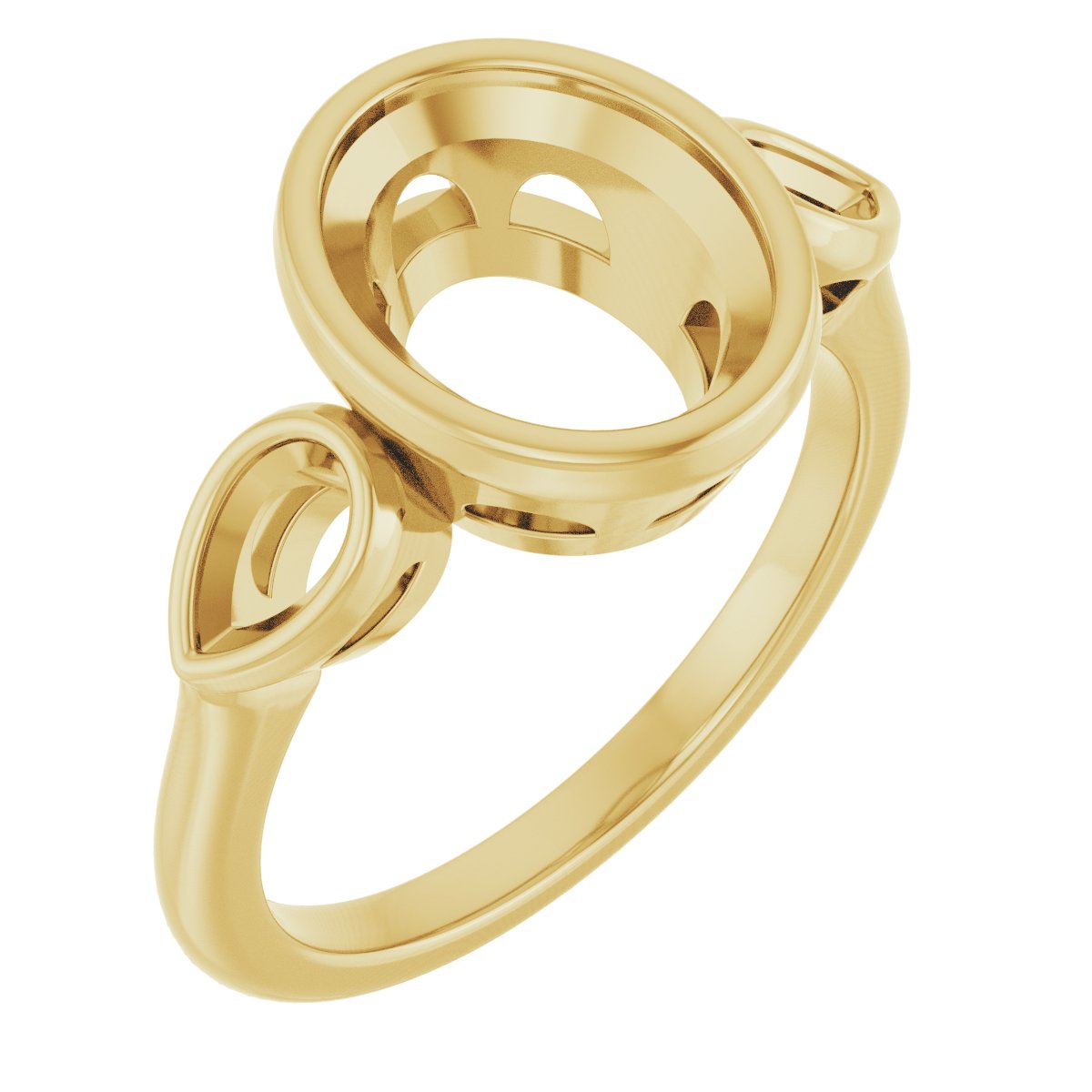Bezel-Set Three-Stone Engagement Ring