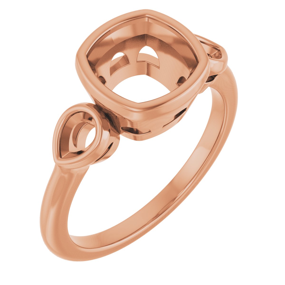 Bezel-Set Three-Stone Engagement Ring