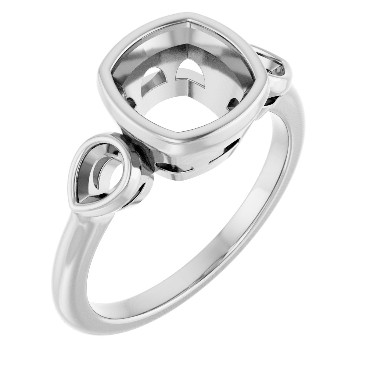 Bezel-Set Three-Stone Engagement Ring