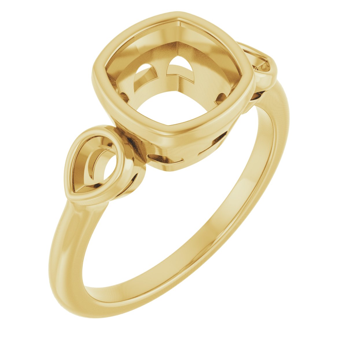 Bezel-Set Three-Stone Engagement Ring