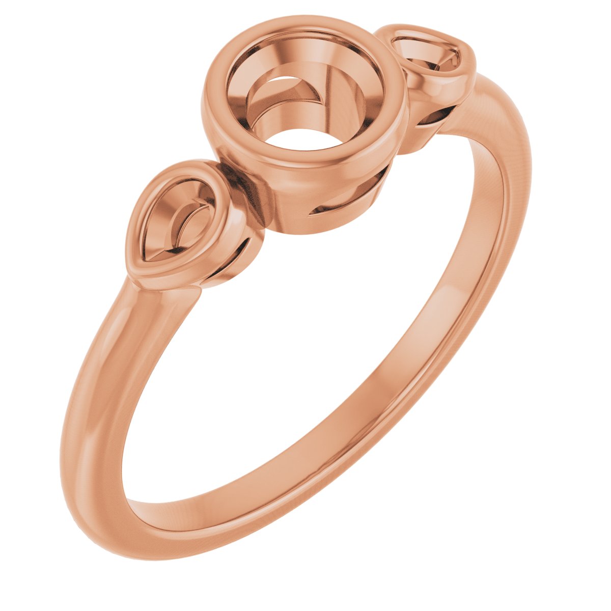 Bezel-Set Three-Stone Engagement Ring