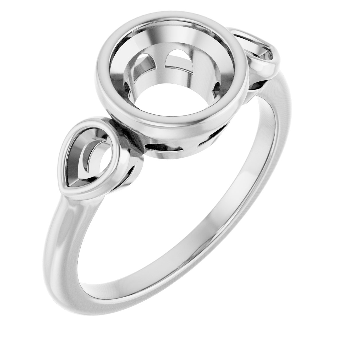 Bezel-Set Three-Stone Engagement Ring