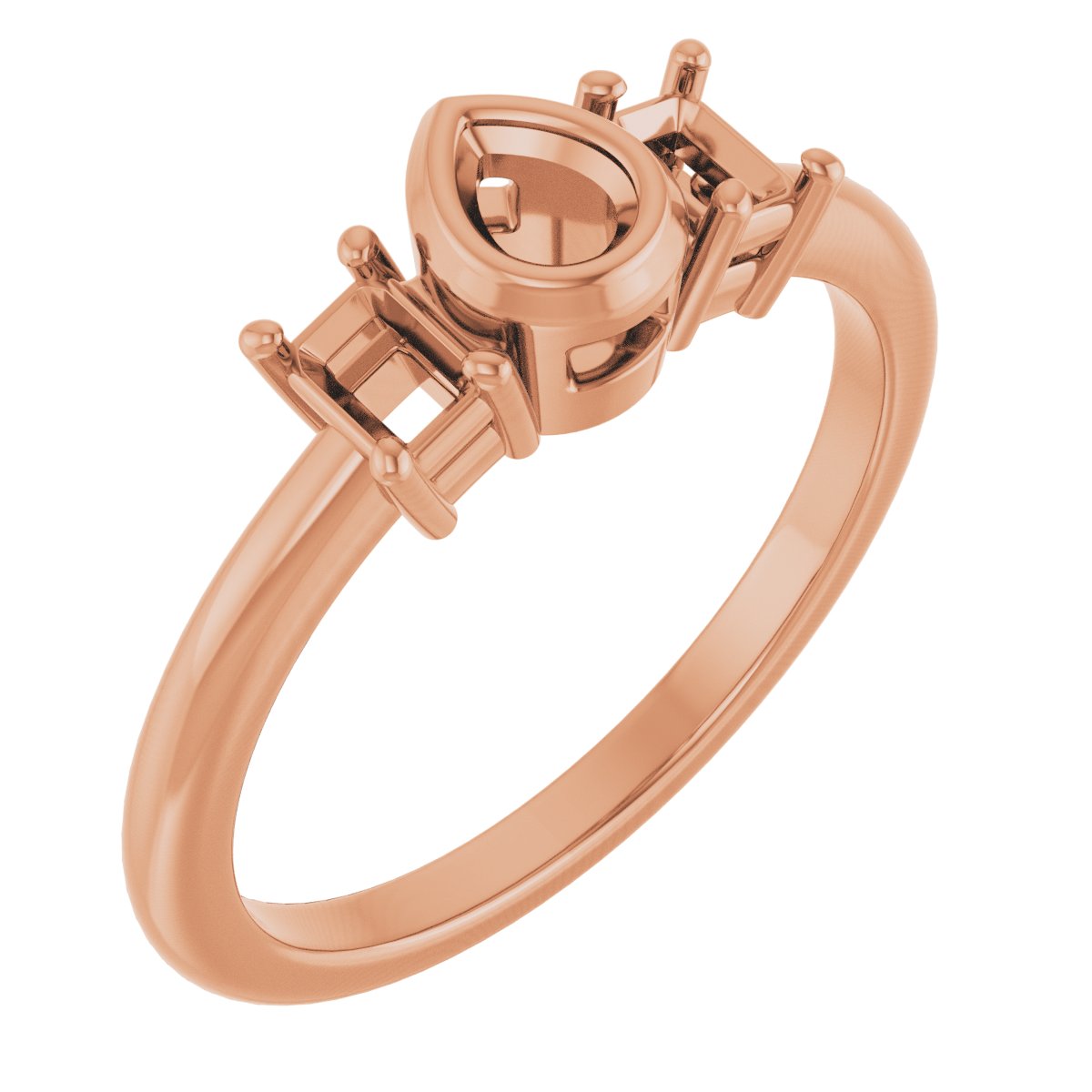 Bezel-Set Three-Stone Engagement Ring