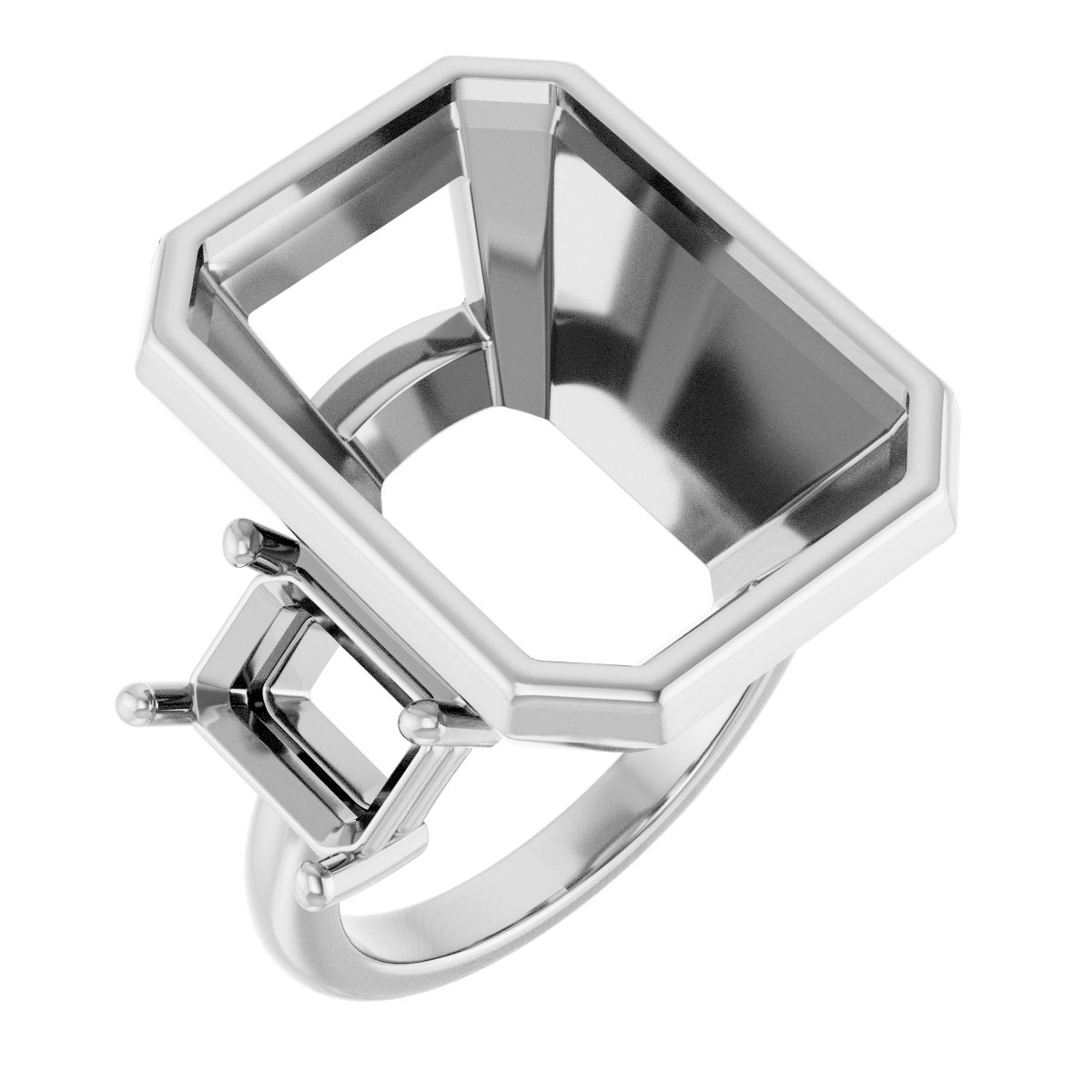 Bezel-Set Three-Stone Engagement Ring
