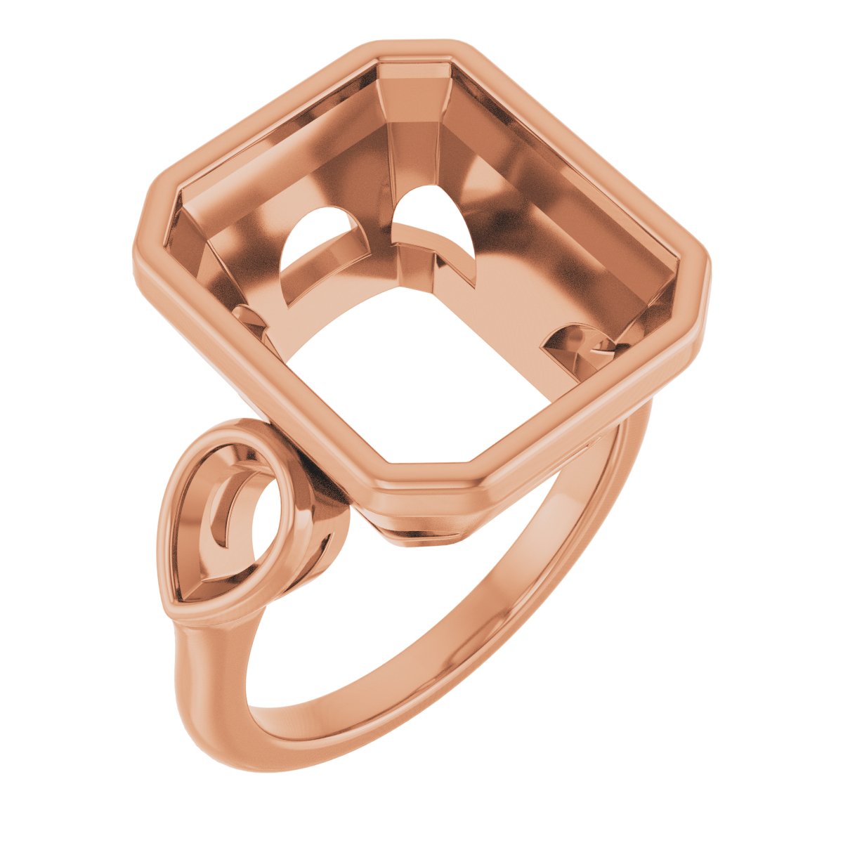 Bezel-Set Three-Stone Engagement Ring