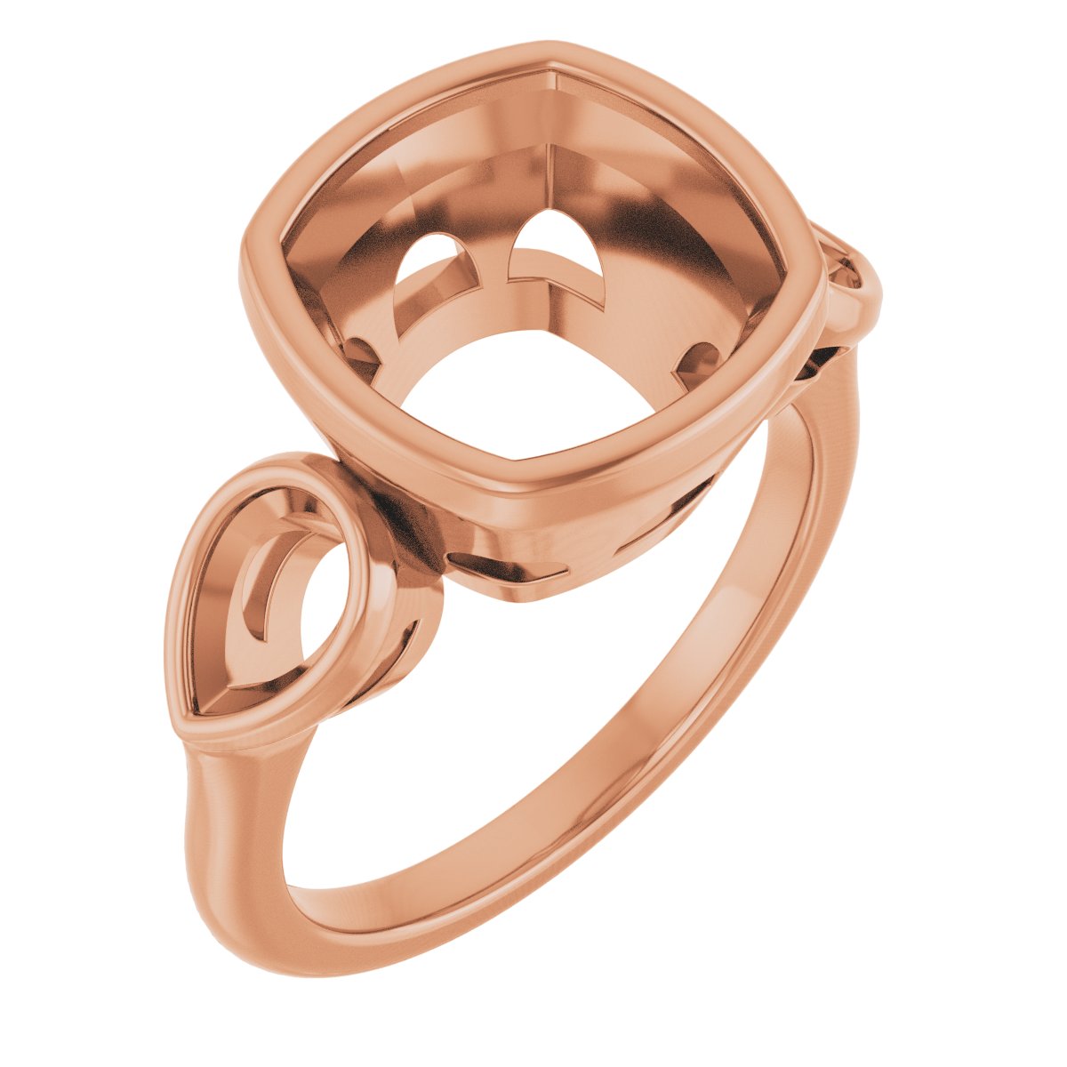 Bezel-Set Three-Stone Engagement Ring