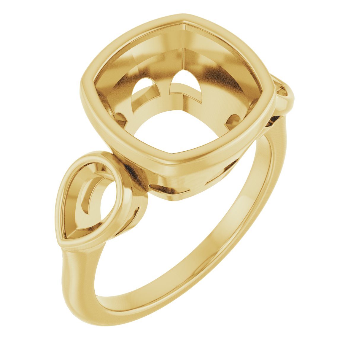 Bezel-Set Three-Stone Engagement Ring