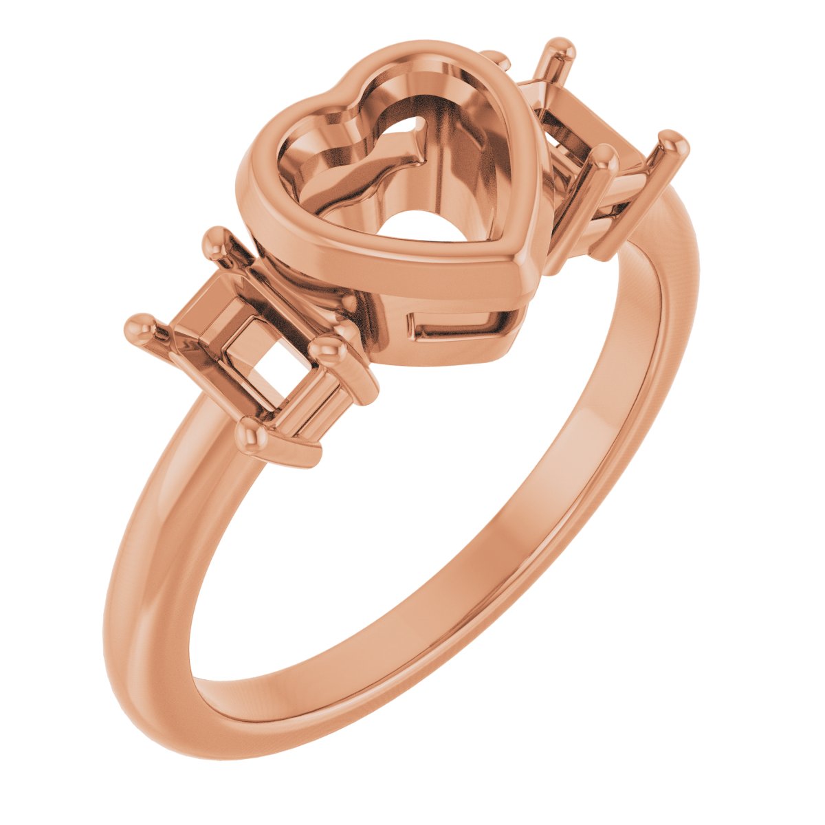 Bezel-Set Three-Stone Engagement Ring