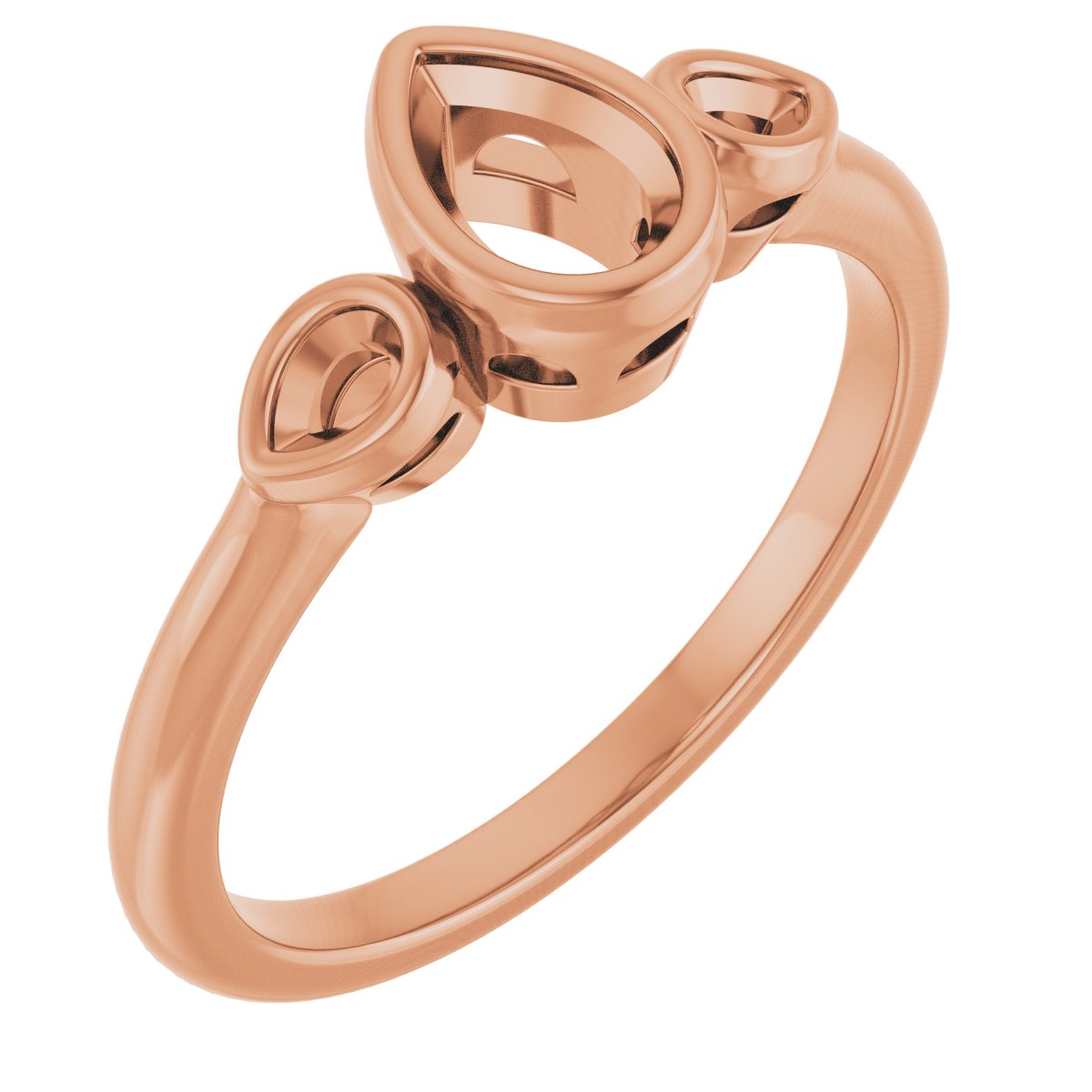 Bezel-Set Three-Stone Engagement Ring