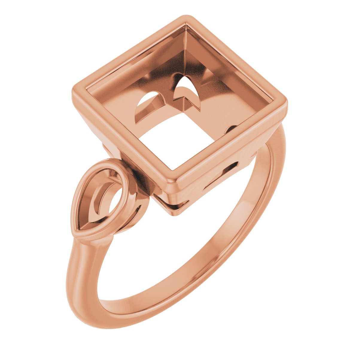 Bezel-Set Three-Stone Engagement Ring