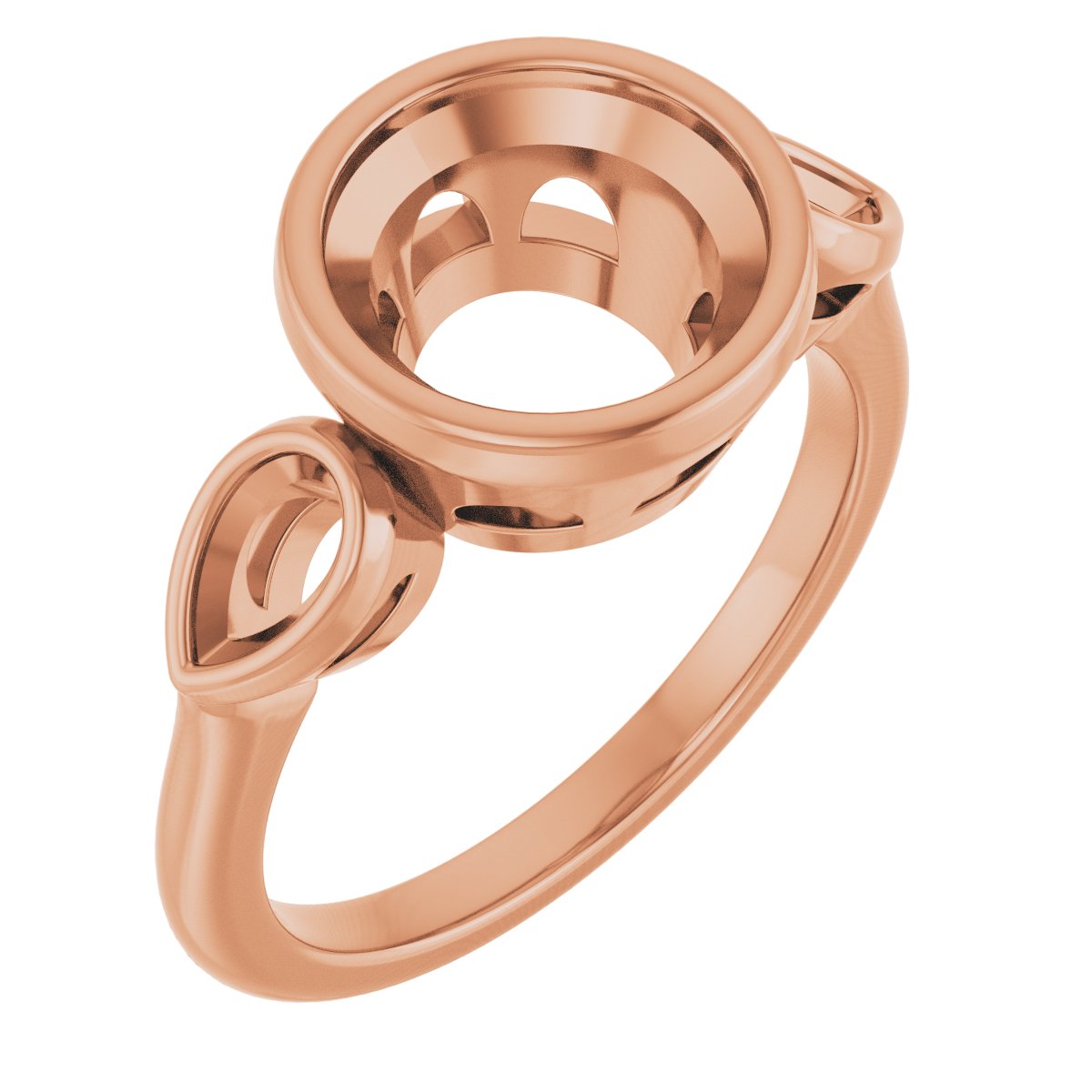 Bezel-Set Three-Stone Engagement Ring
