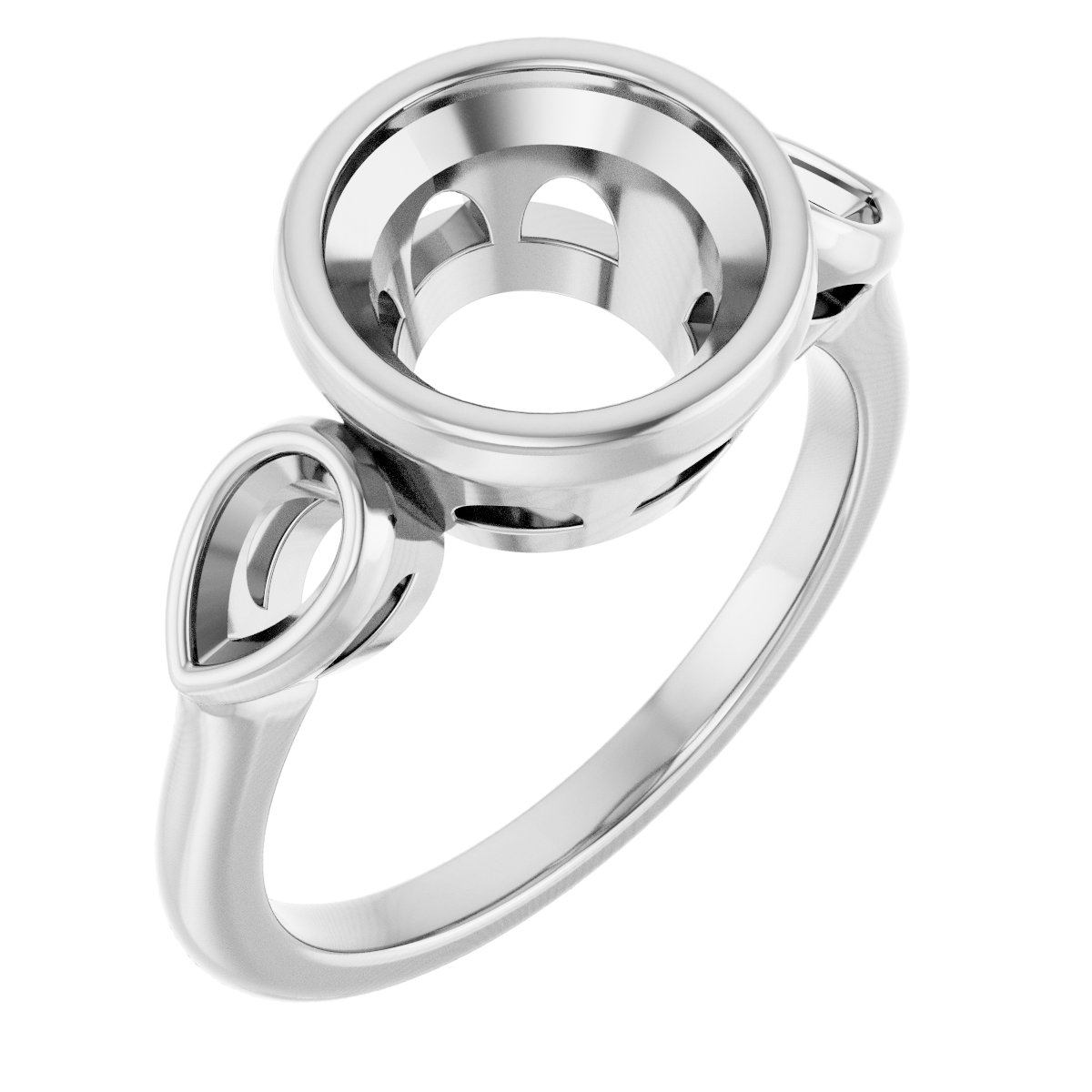 Bezel-Set Three-Stone Engagement Ring