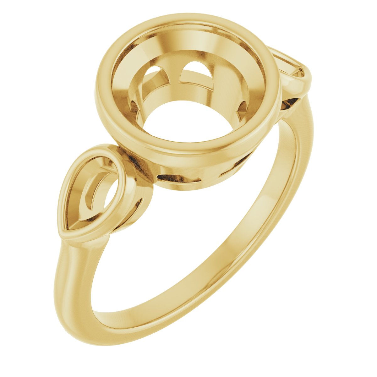 Bezel-Set Three-Stone Engagement Ring