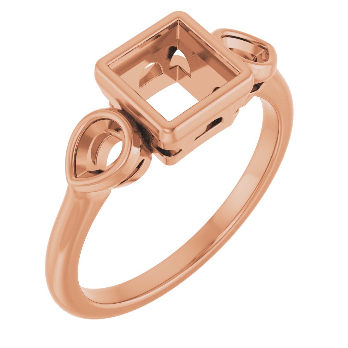 Bezel-Set Three-Stone Engagement Ring