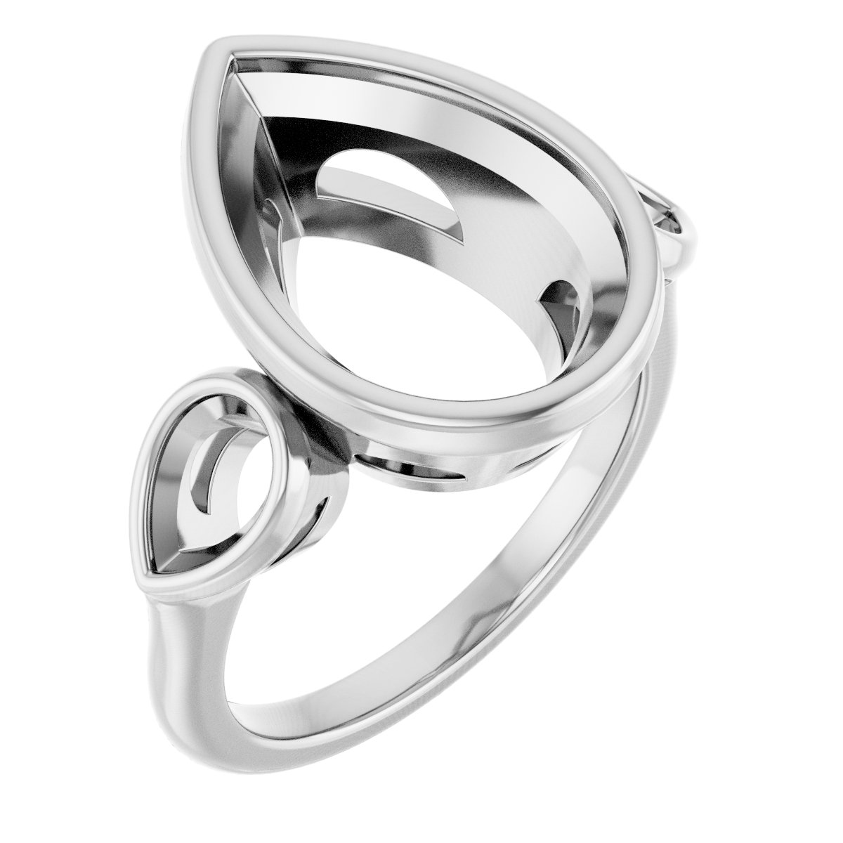 Bezel-Set Three-Stone Engagement Ring