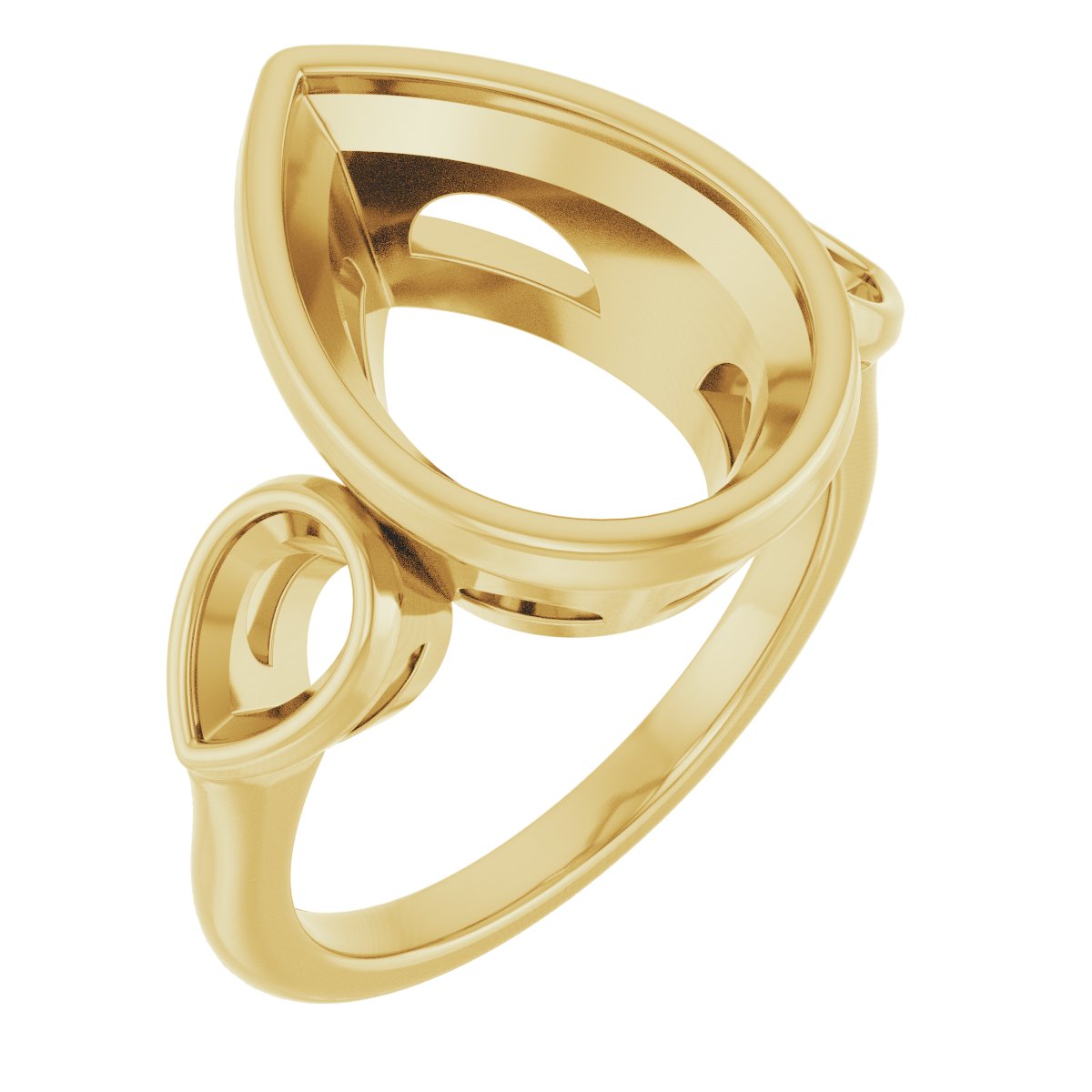 Bezel-Set Three-Stone Engagement Ring