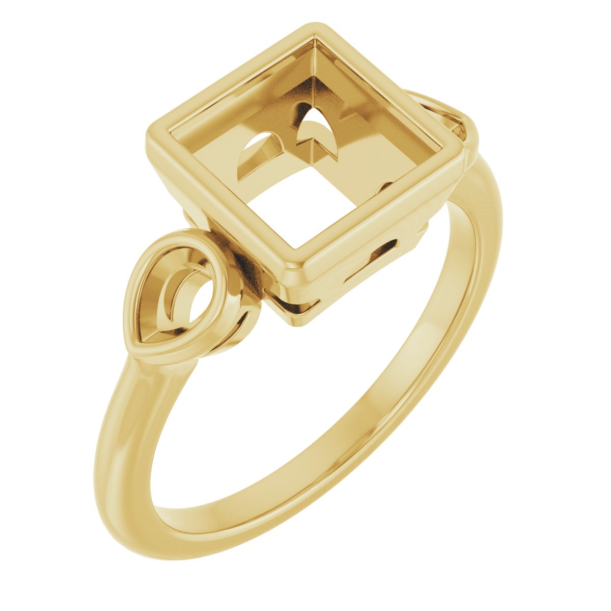 Bezel-Set Three-Stone Engagement Ring