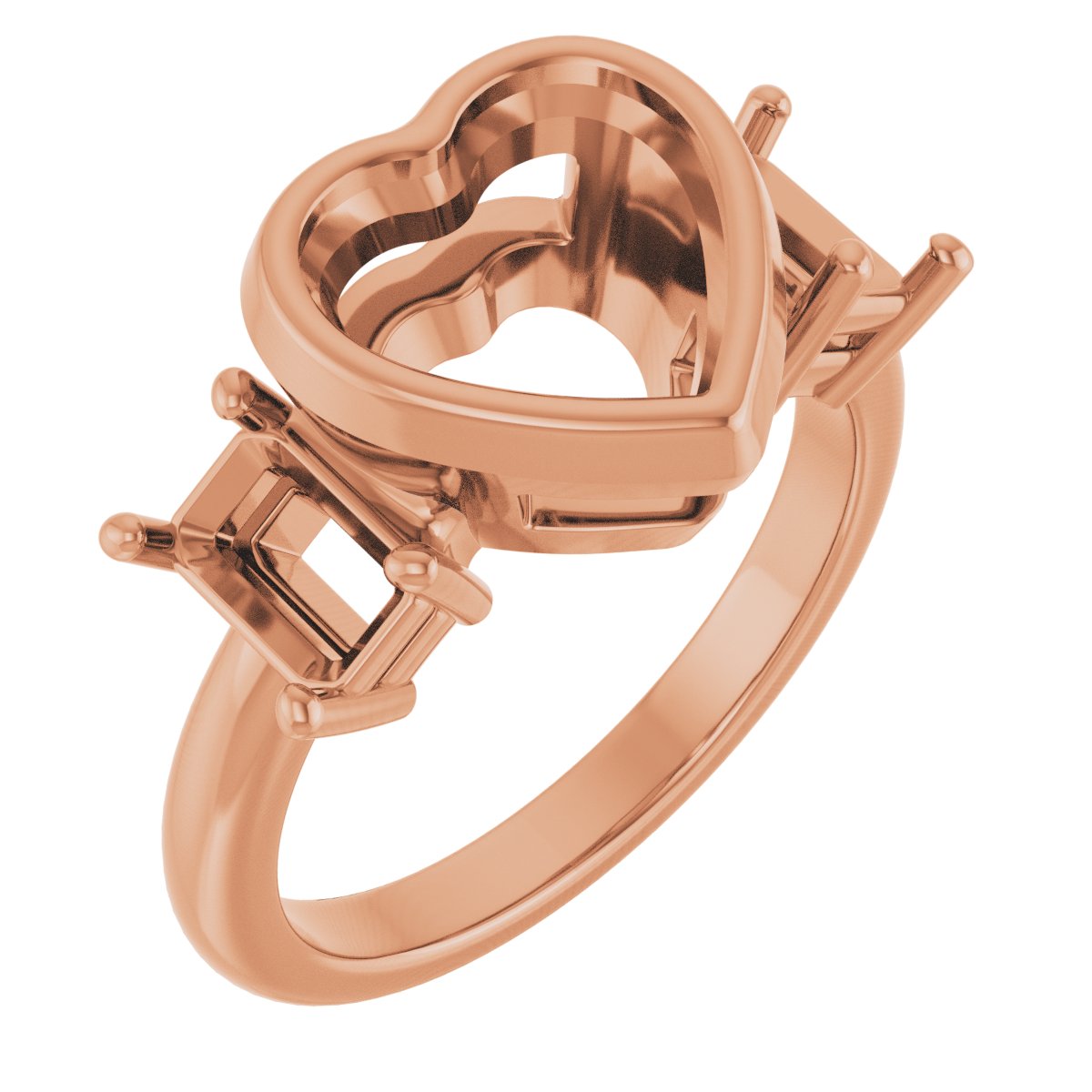 Bezel-Set Three-Stone Engagement Ring
