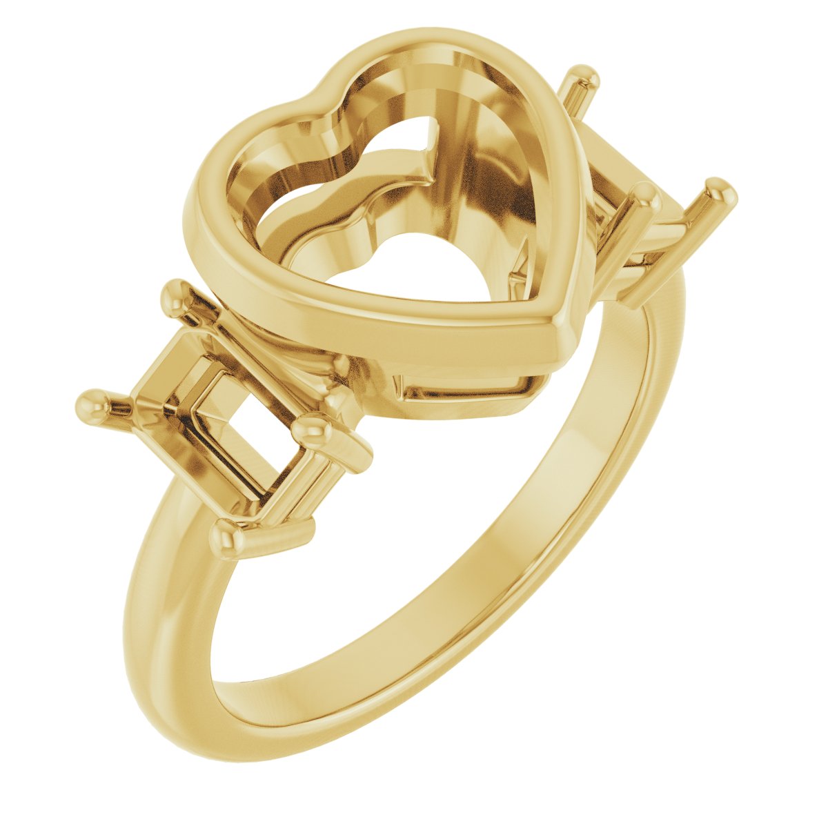 Bezel-Set Three-Stone Engagement Ring