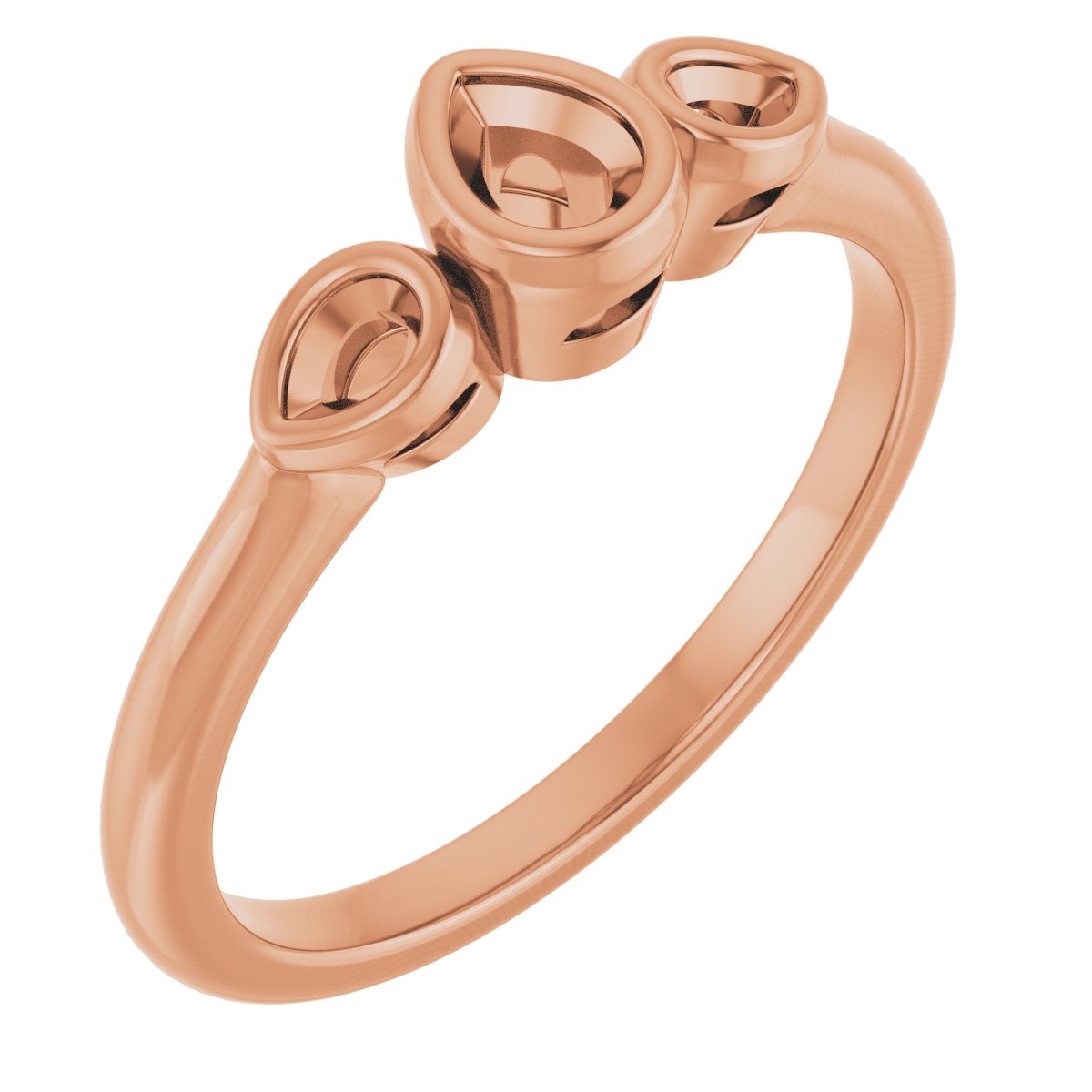 Bezel-Set Three-Stone Engagement Ring