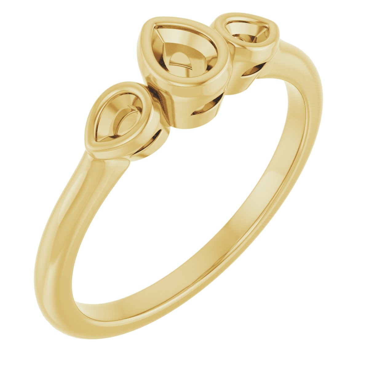 Bezel-Set Three-Stone Engagement Ring