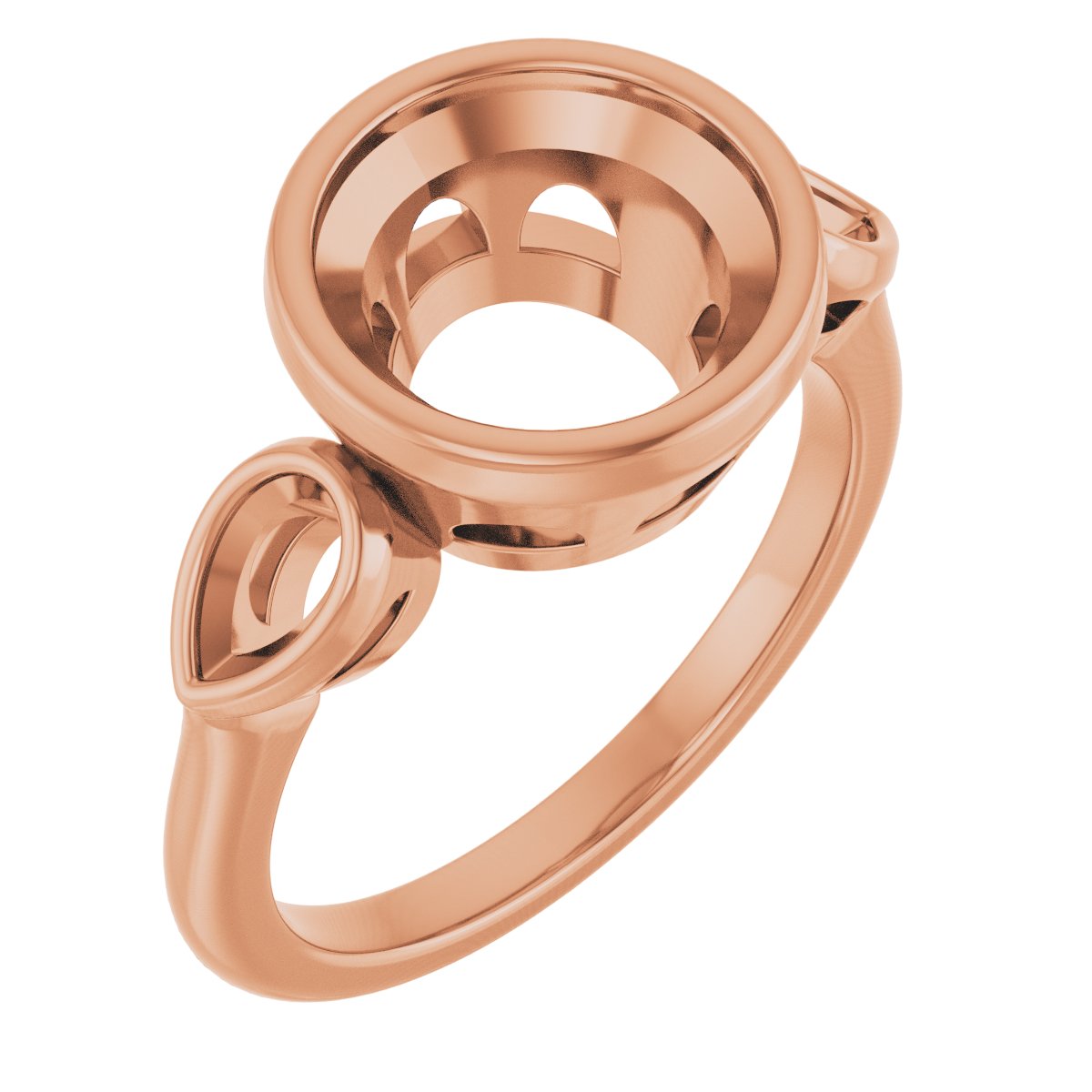 Bezel-Set Three-Stone Engagement Ring