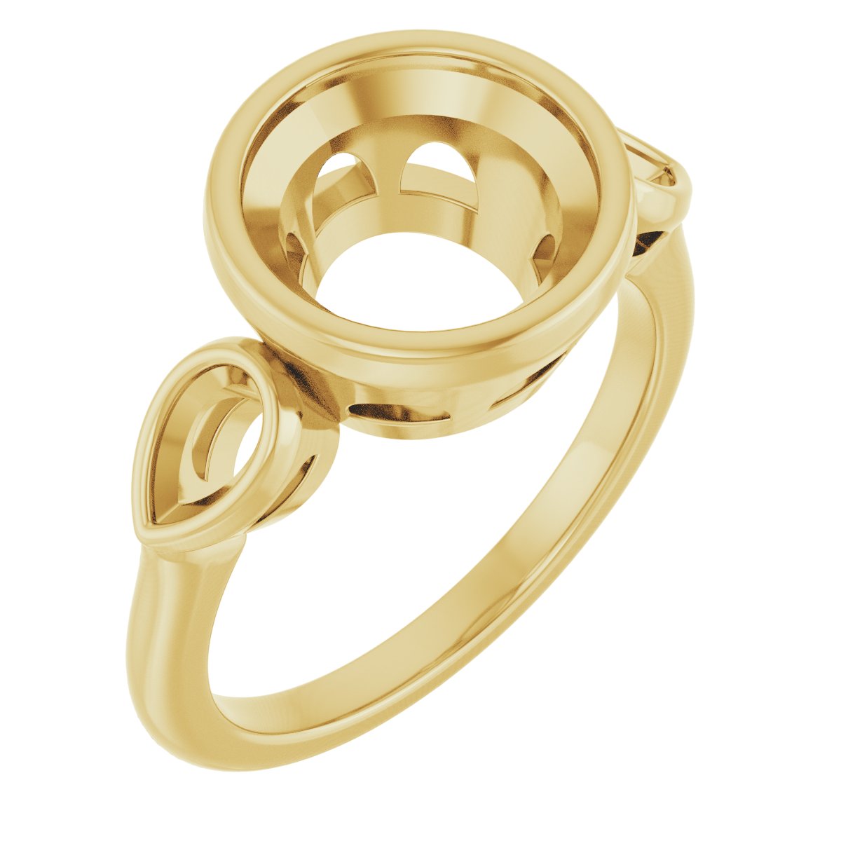 Bezel-Set Three-Stone Engagement Ring