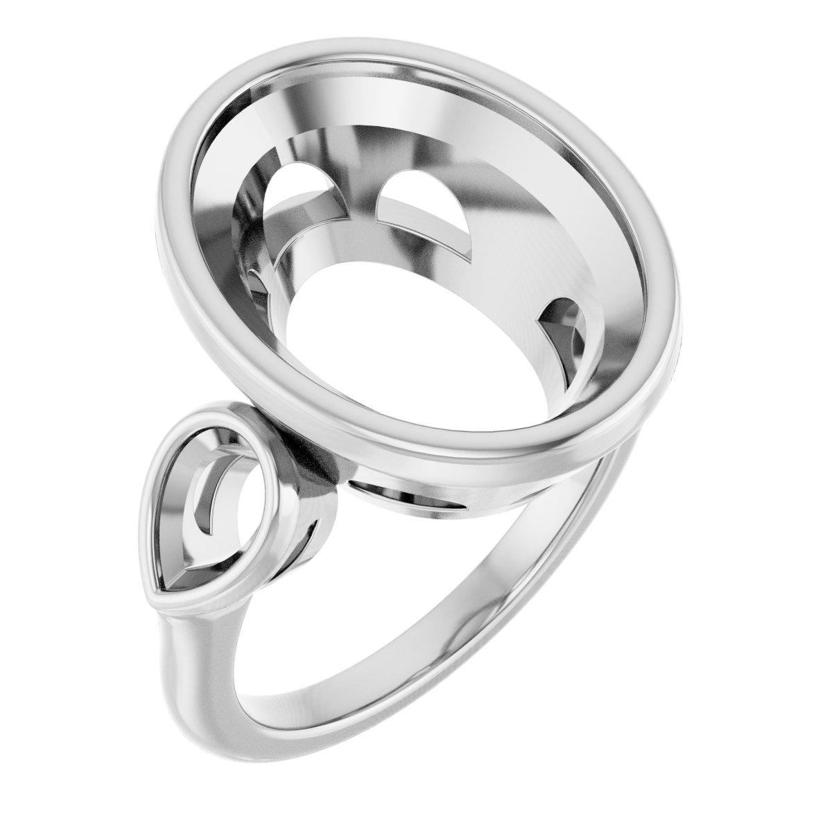 Bezel-Set Three-Stone Engagement Ring