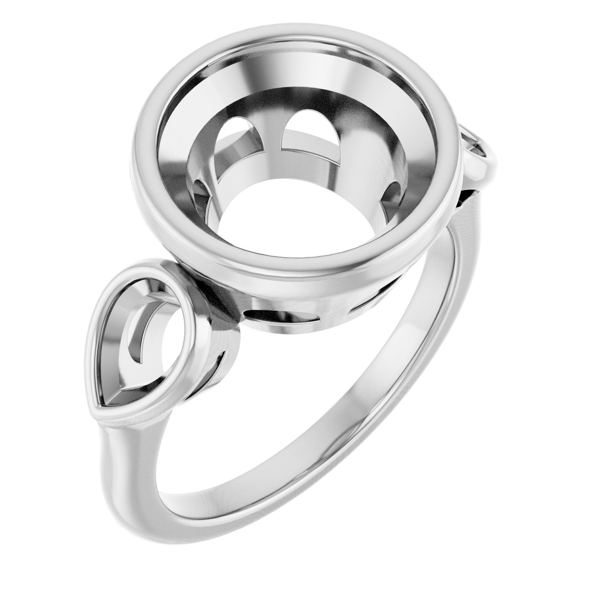 Bezel-Set Three-Stone Engagement Ring