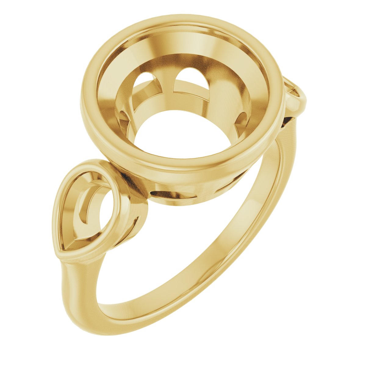 Bezel-Set Three-Stone Engagement Ring