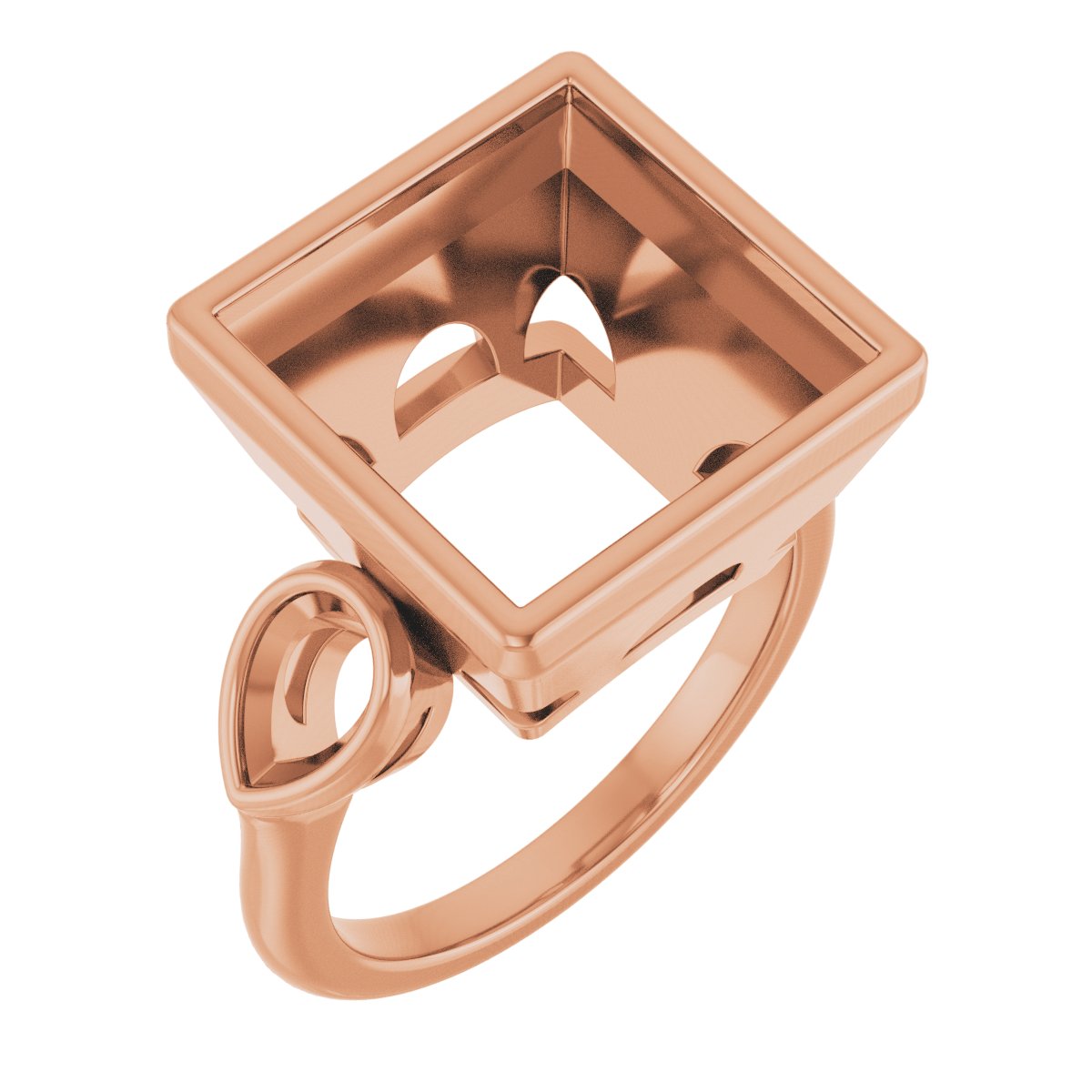 Bezel-Set Three-Stone Engagement Ring