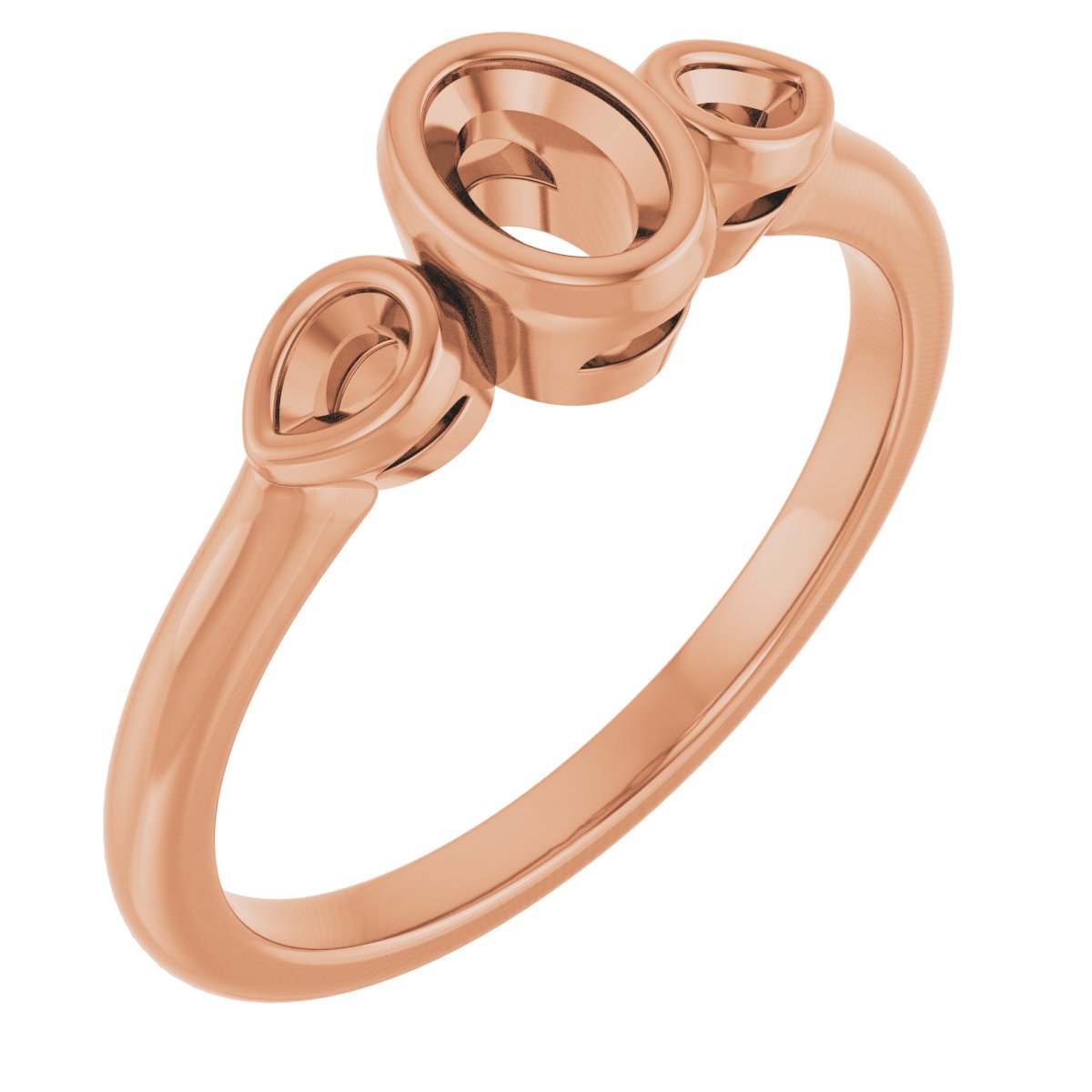 Bezel-Set Three-Stone Engagement Ring
