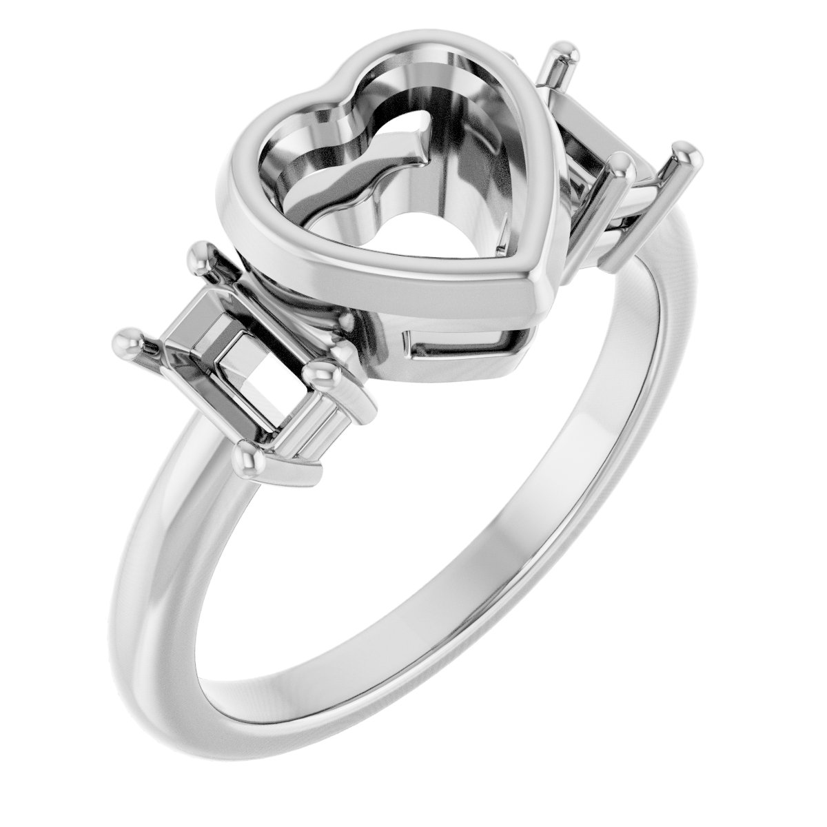 Bezel-Set Three-Stone Engagement Ring