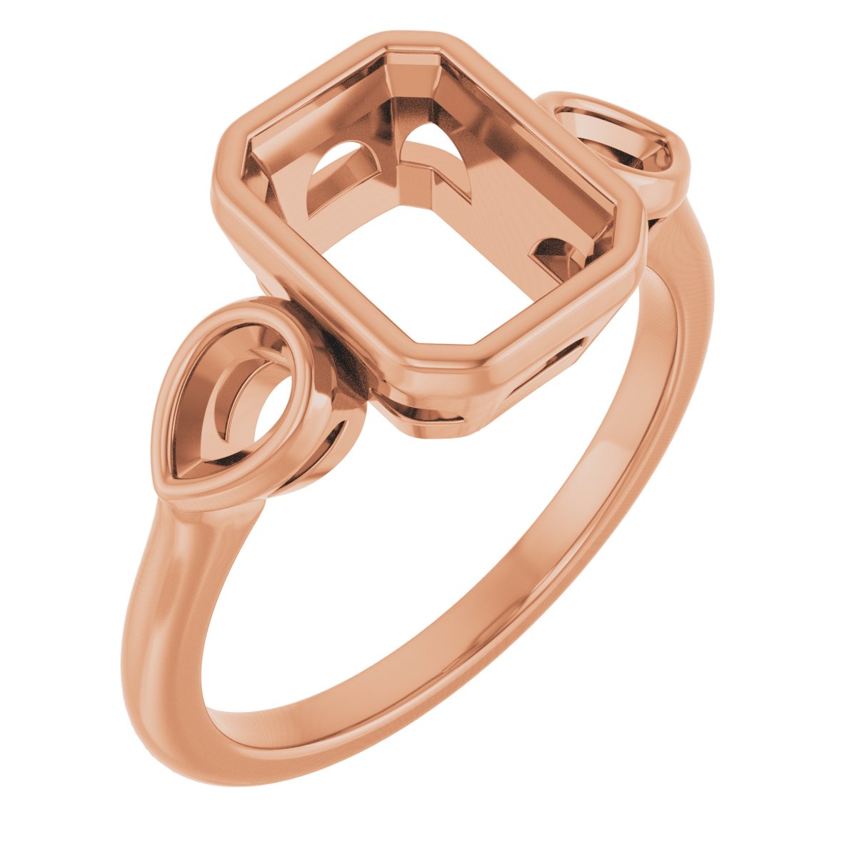 Bezel-Set Three-Stone Engagement Ring