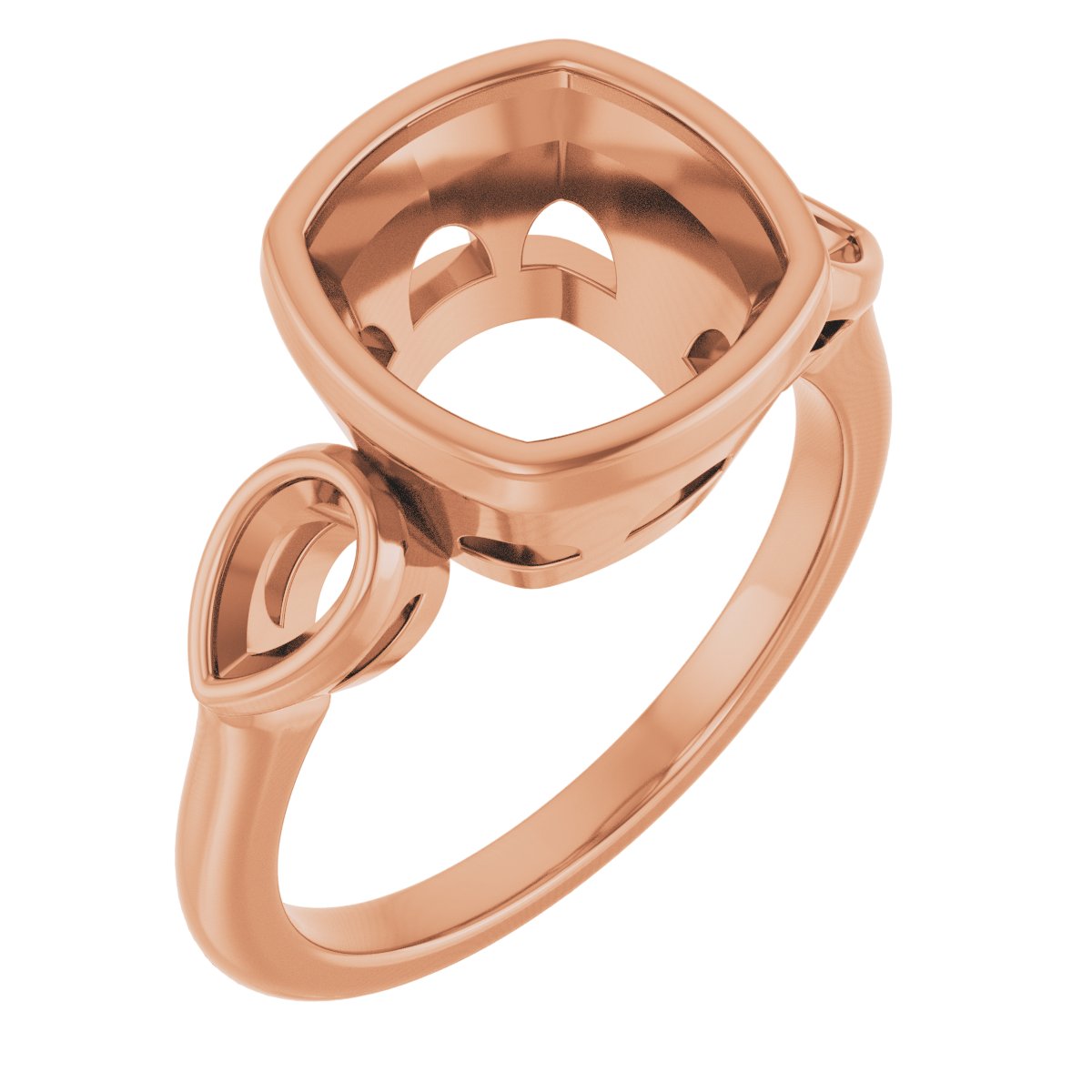 Bezel-Set Three-Stone Engagement Ring