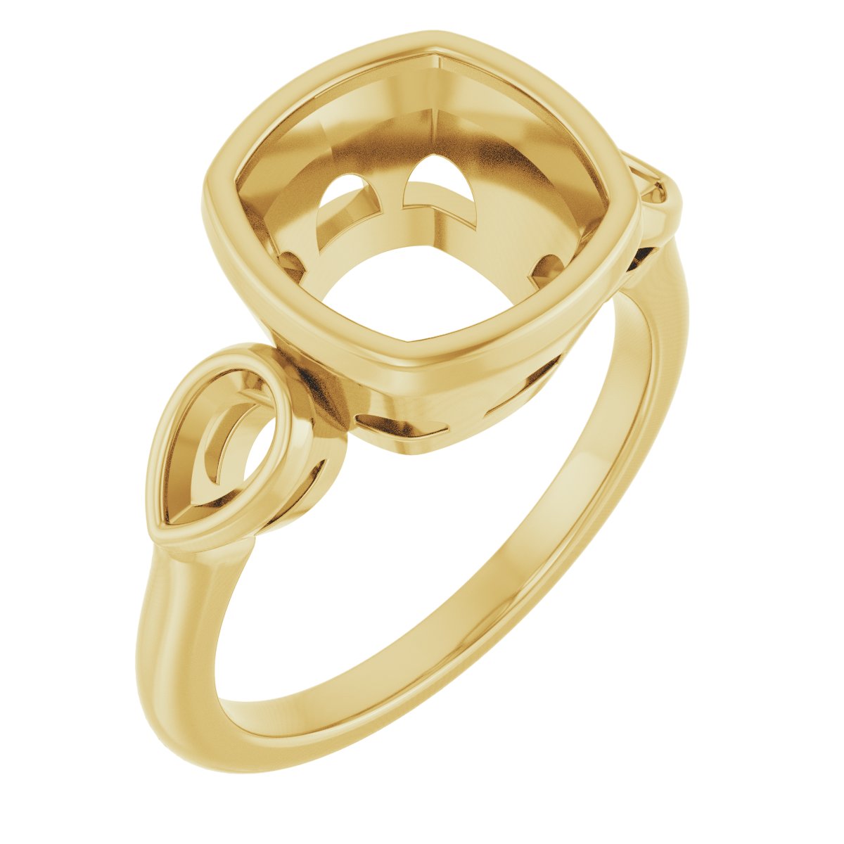 Bezel-Set Three-Stone Engagement Ring