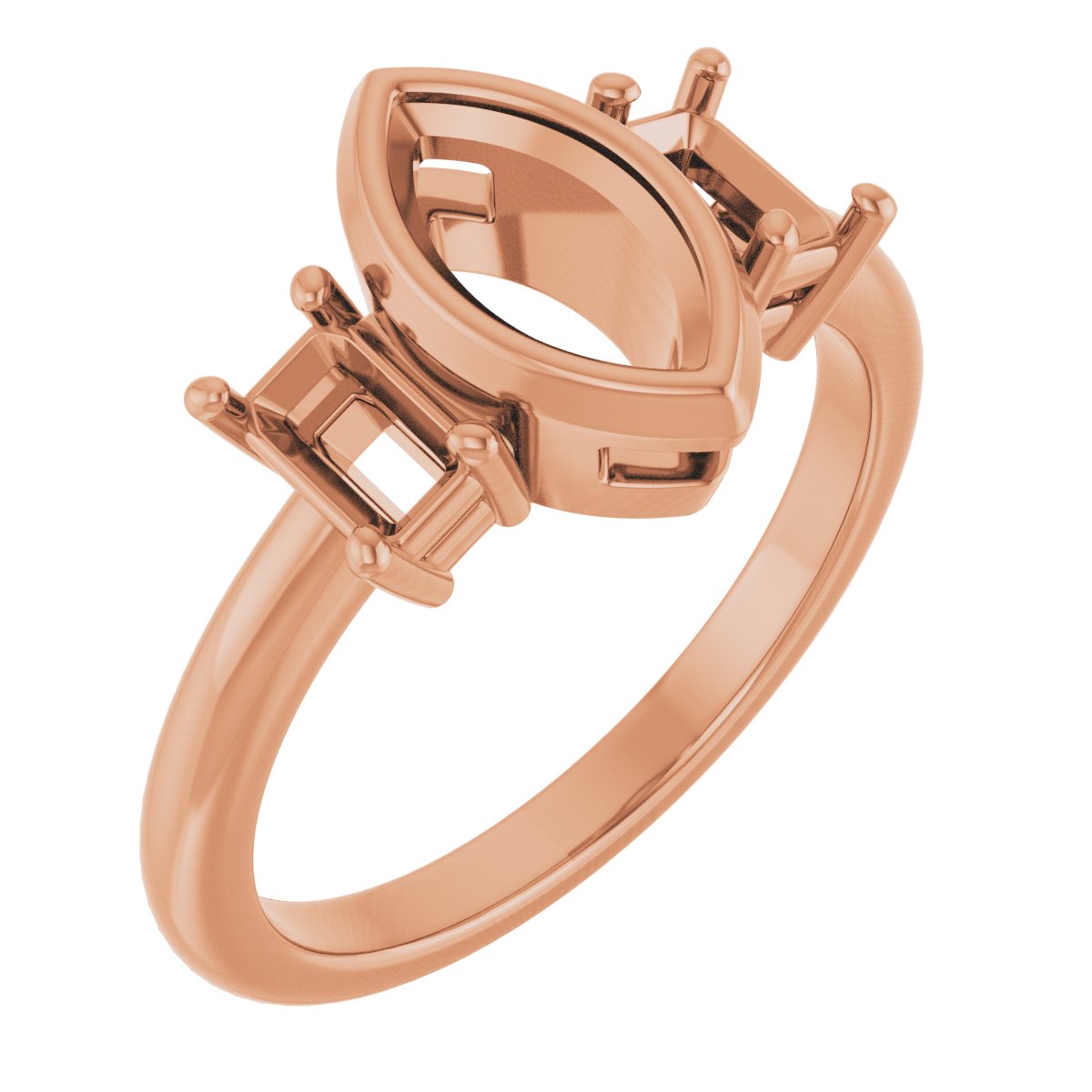 Bezel-Set Three-Stone Engagement Ring