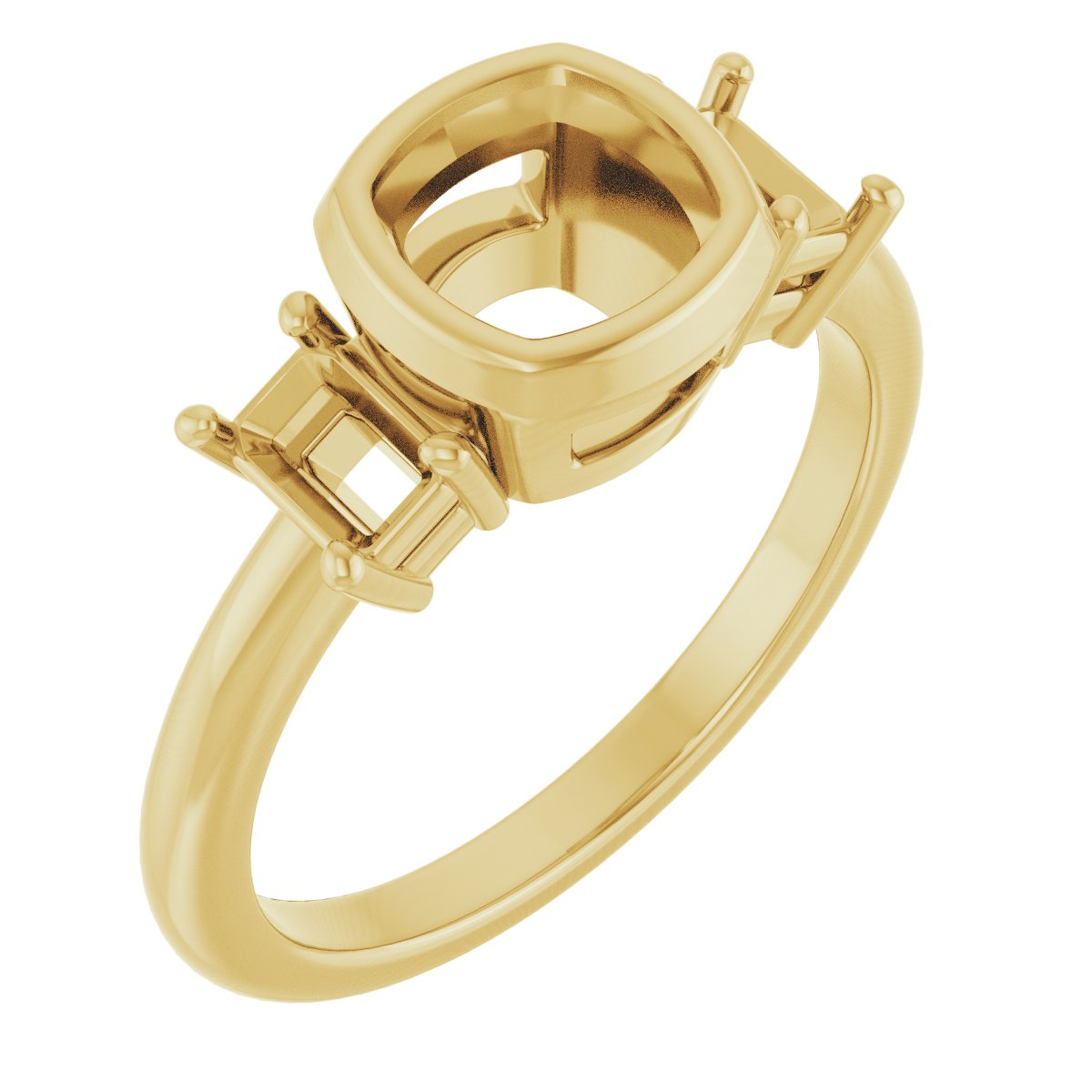 Bezel-Set Three-Stone Engagement Ring