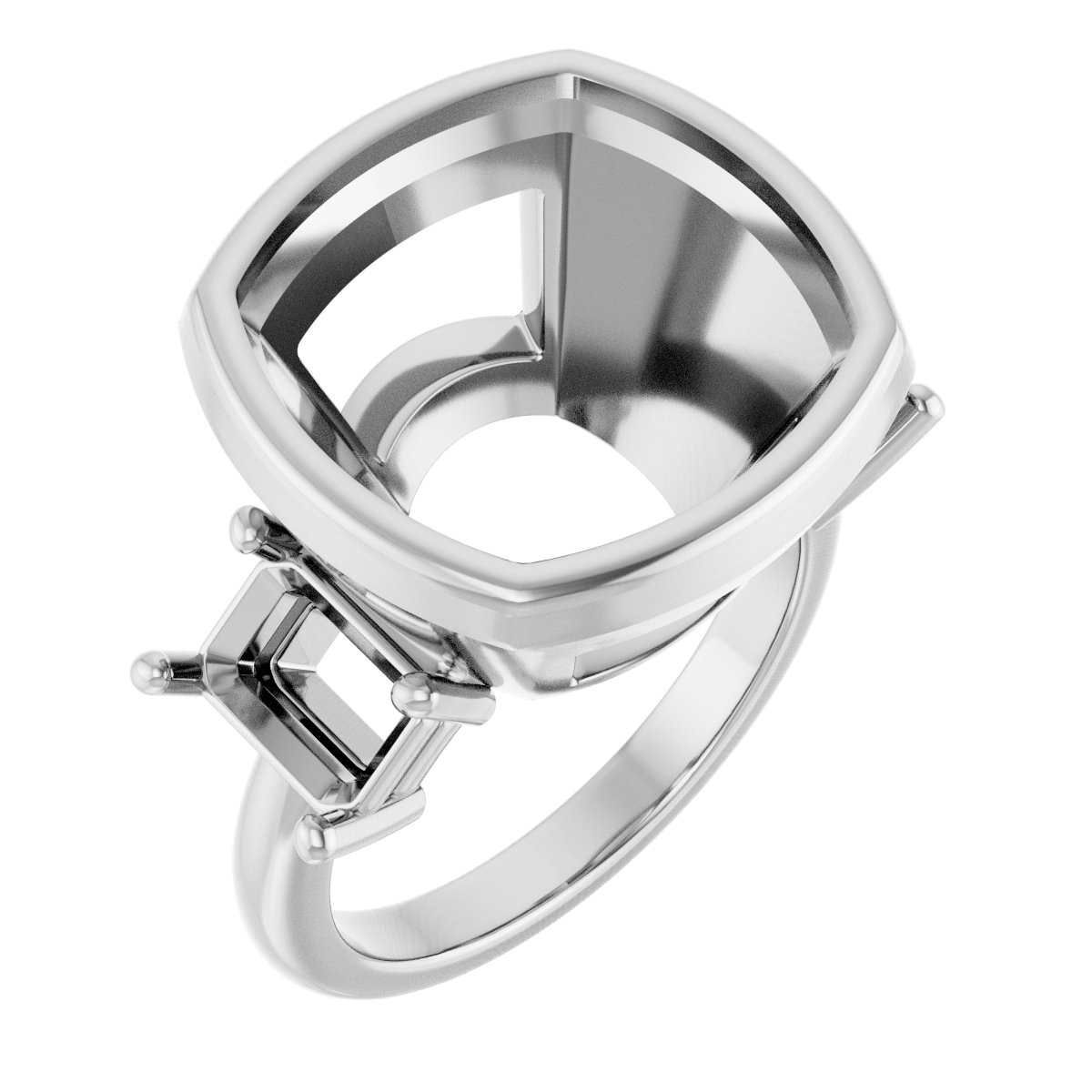 Bezel-Set Three-Stone Engagement Ring