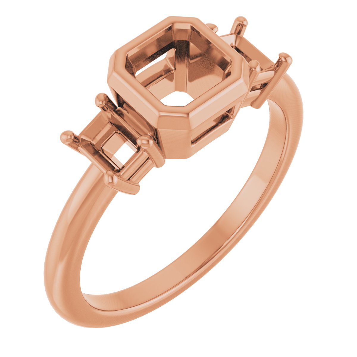 Bezel-Set Three-Stone Engagement Ring
